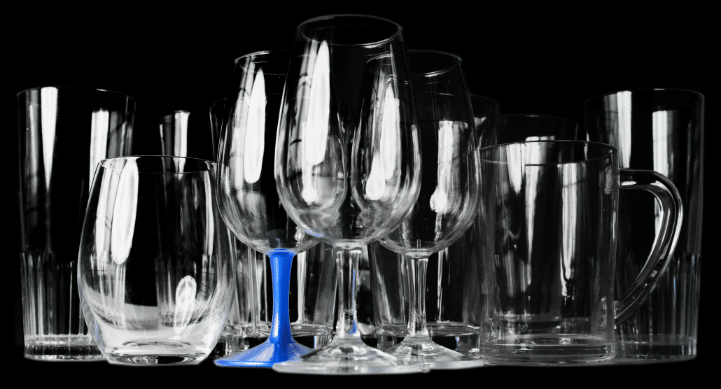 Alterglass - verre plastic - Ensemble verre fond noir